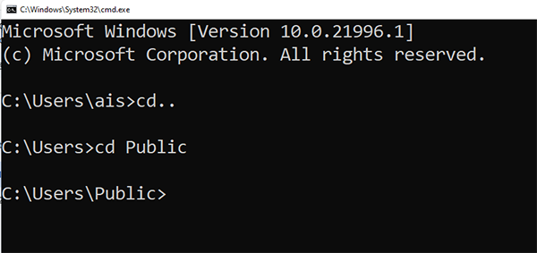 Changing Directories in the Parent Directory