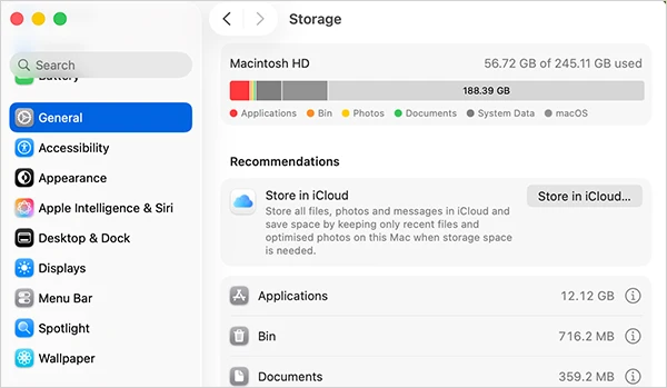 Check Storage on Mac