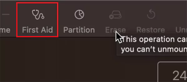 Click on the First Aid Option