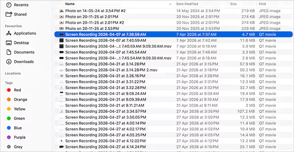 Click the first file