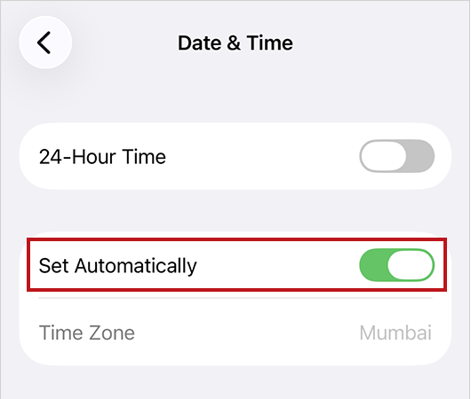 Enable Set Automatically