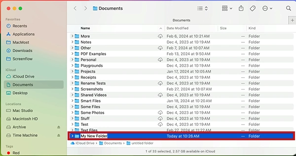 Folder created