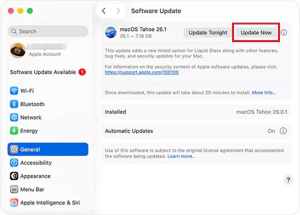 Install available macOS updates