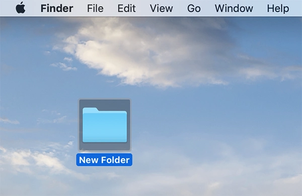 New Folder created on desktop