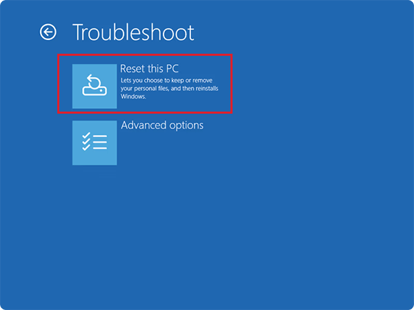 Reset this PC