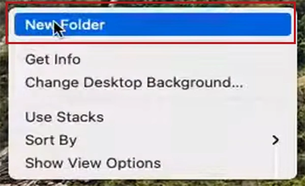 Right-click and select New Folder