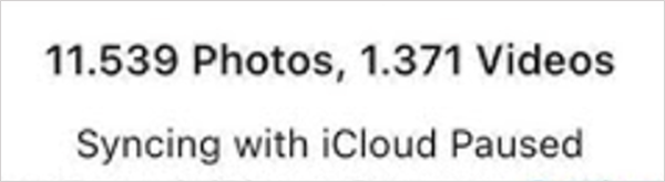 Syncing with iCloud Paused message