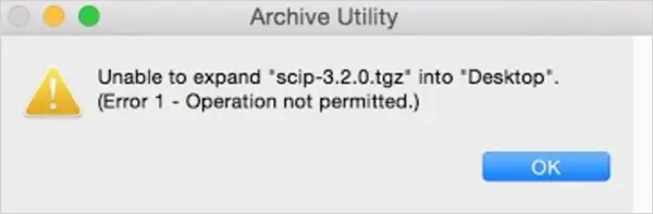 Unable to expand error