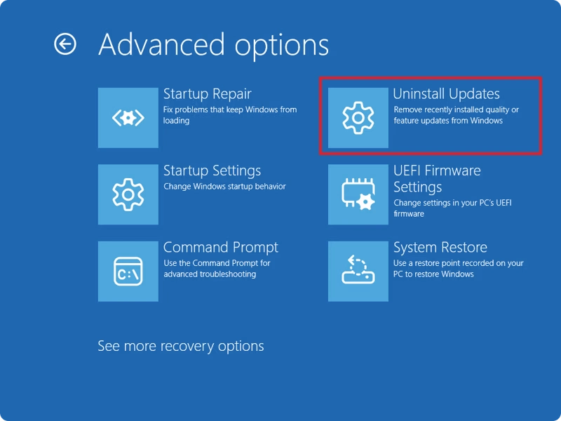 Uninstall Updates