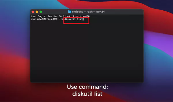 Use the diskutil Command