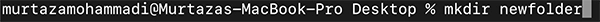mkdir command to make a new folder