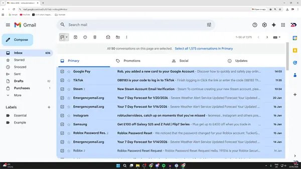 50 mails are selected