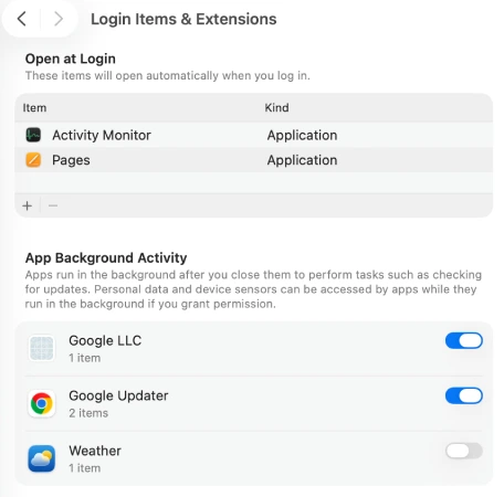 Check Login Items