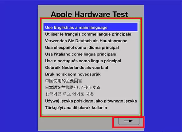 Choose Language and press Next button