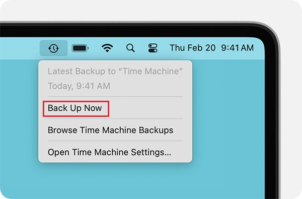 Click on Back Up Now