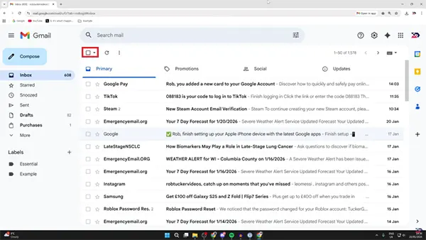 Click the master checkbox