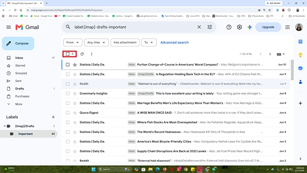 Click the master checkbox