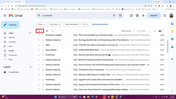 Click the master checkbox