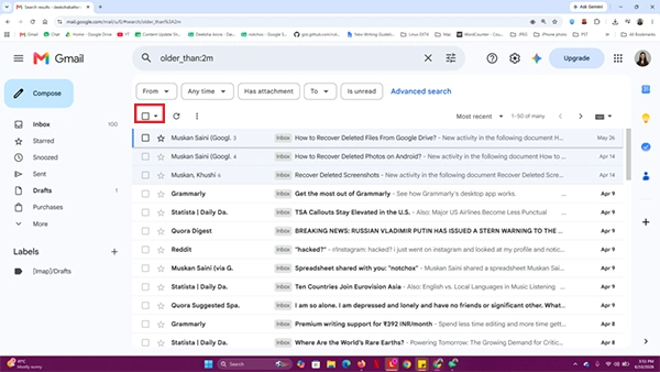 Click the master checkbox