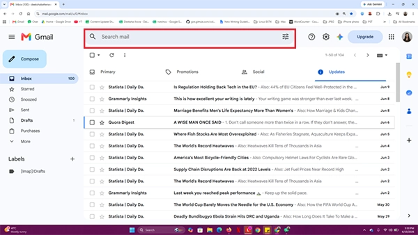 Click the search bar
