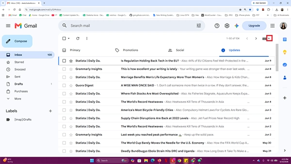 Click the small arrow next to master checkbox