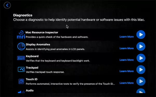 Diagnostics Elements List