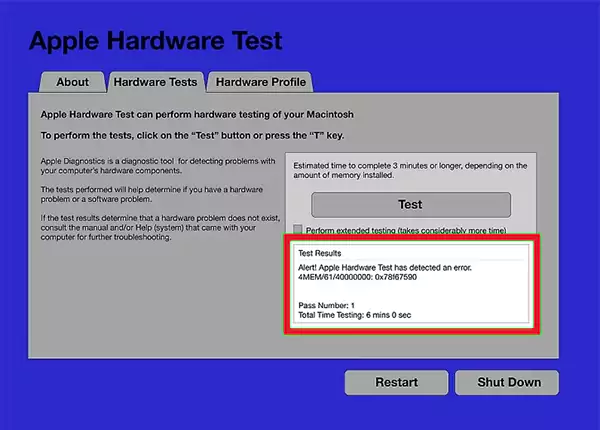 Diagnostics Result