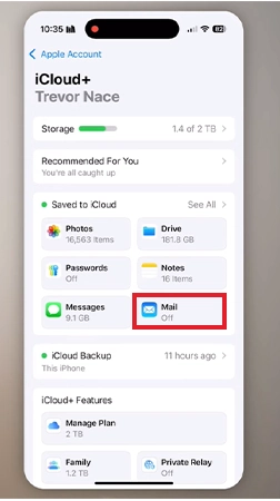Disable the Mail Backups