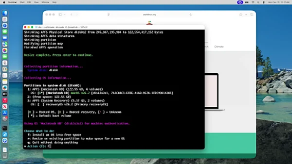 Install OS into free space