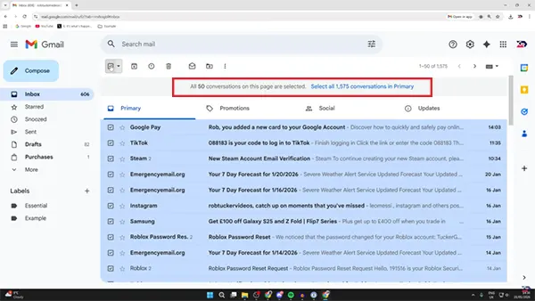 Look for blue text link