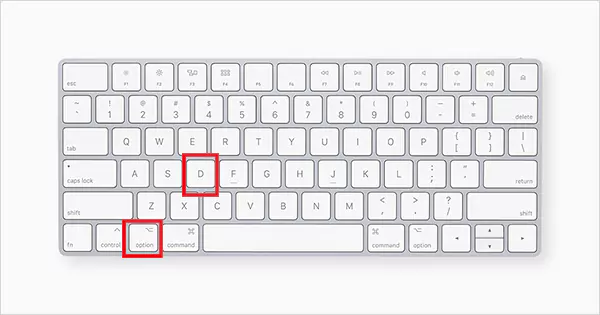 Press and hold Option D
