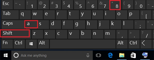 Press *+a