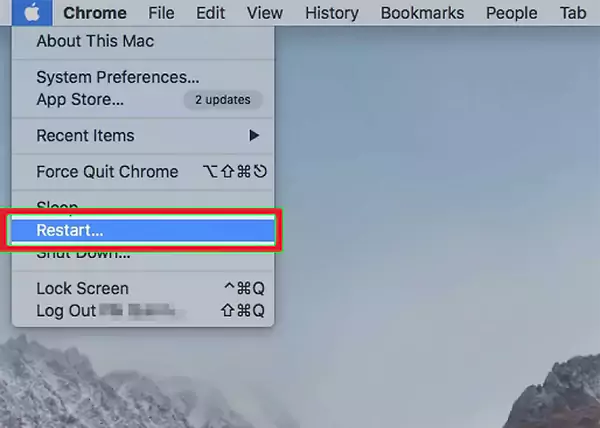 Restart the Mac