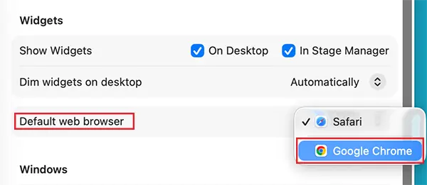 Select your preferred browser