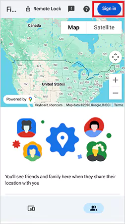 Sign in using the Google account