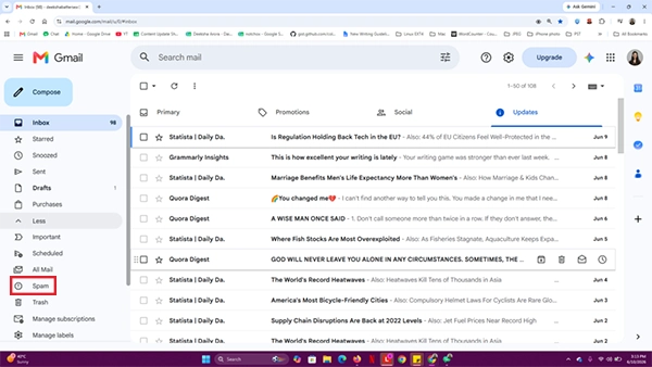 Spam folder