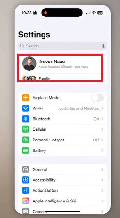 Tap on profile icon