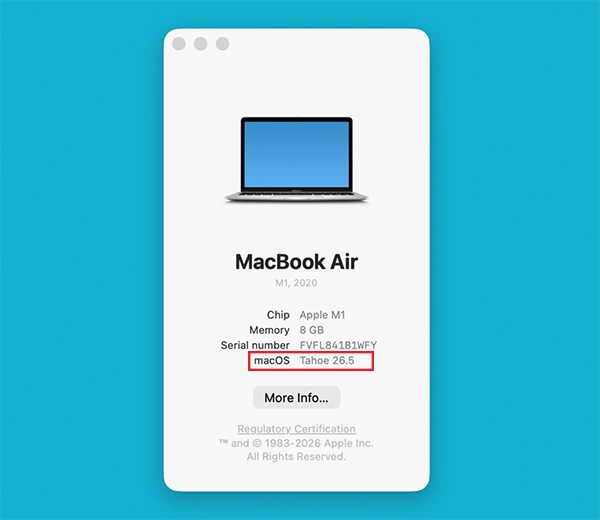 macOS name and version number