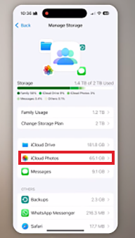 tap on iCloud 