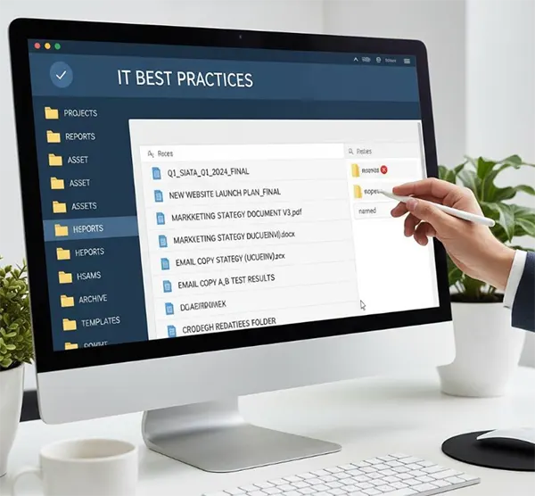 A desktop screen displaying the confused file name with the correct meaningful label of file