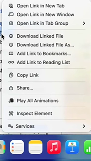 All the right-click options will appear