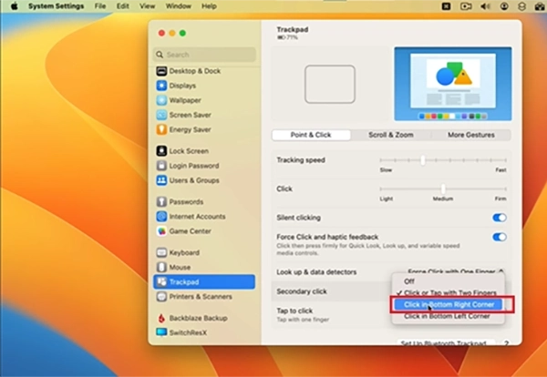 Choose option, click in Bottom Right Corner.