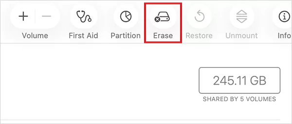 Click on Erase
