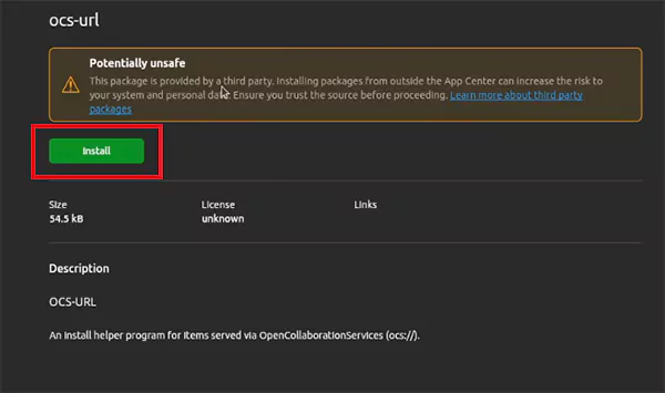 Click on Install