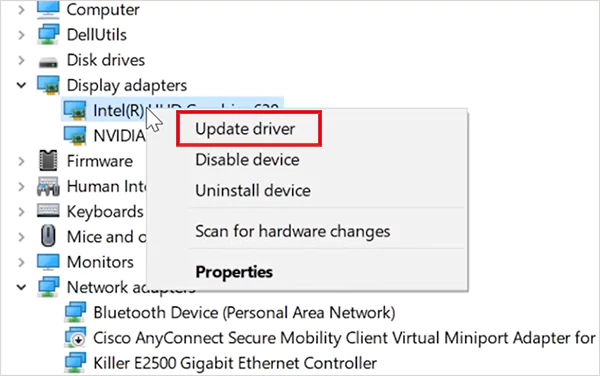 Click on Update driver