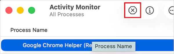 Click the small X button