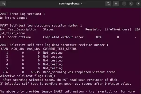 Complete SSD health report on Ubuntu