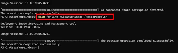 DISM RestoreHealth Command