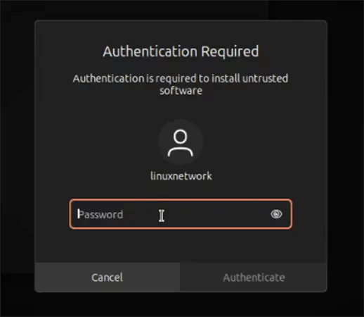 Enter your administrator password