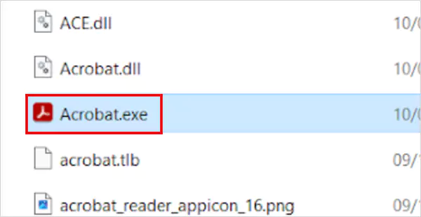 Find the application’s exe file